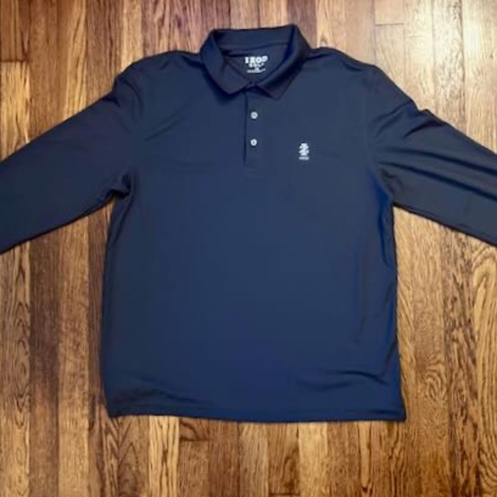 Gray Longsleeve Izod Golf Polo Shirt